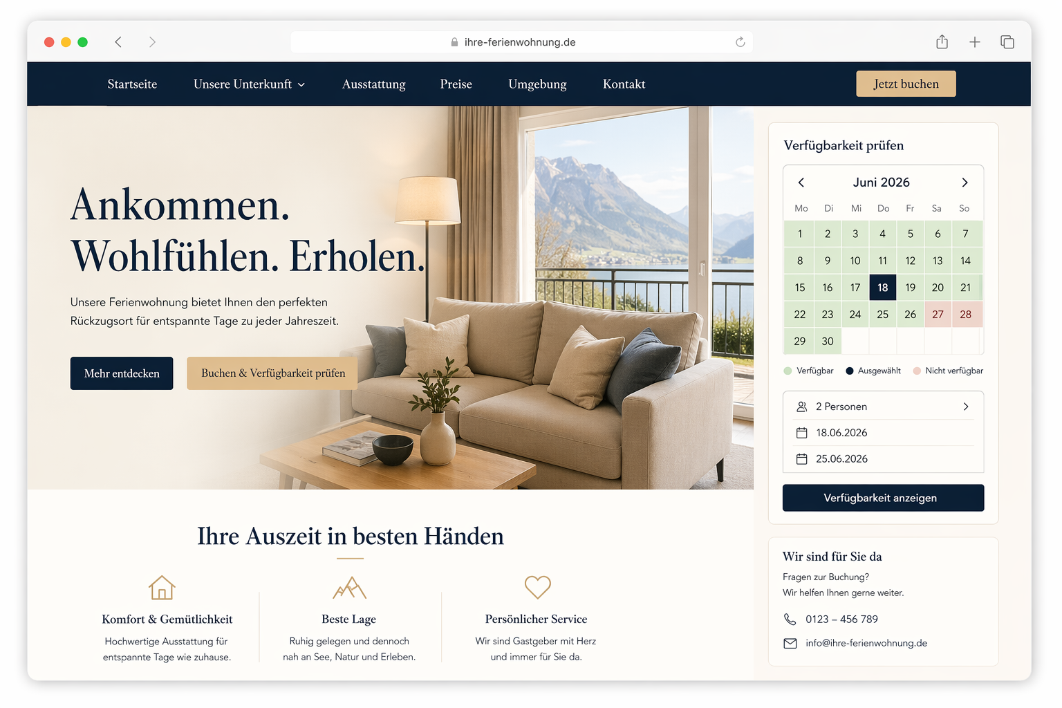 Vorschau eines eingebetteten Mini-Kalenders